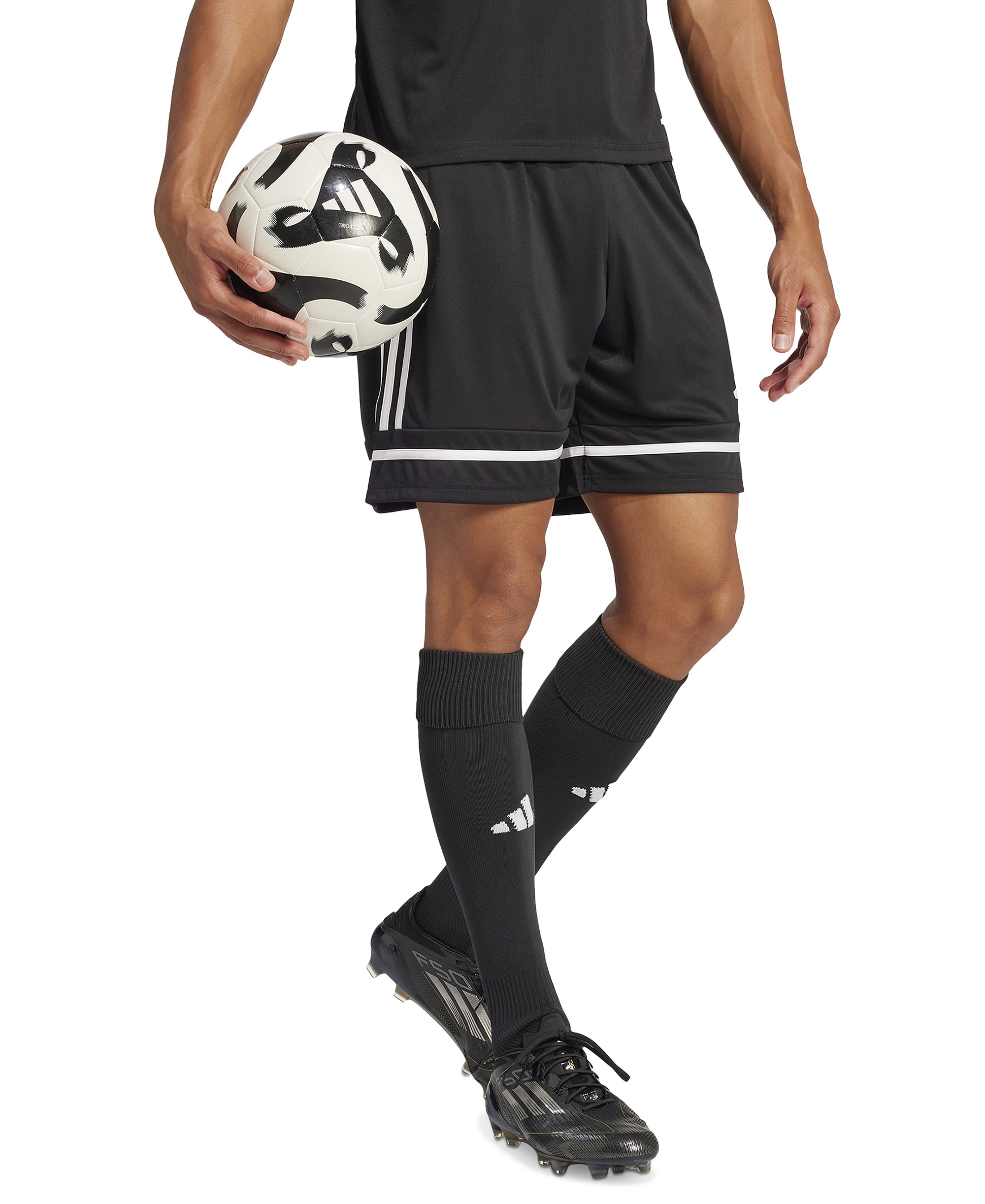 adidas Men's Regular-Fit Squad 25 Logo Shorts - Black/blac