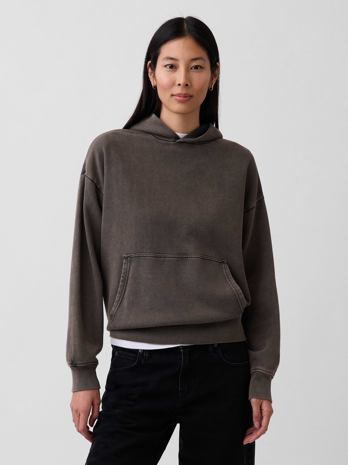 Adult Heavyweight Oversized Hoodie - Black wash