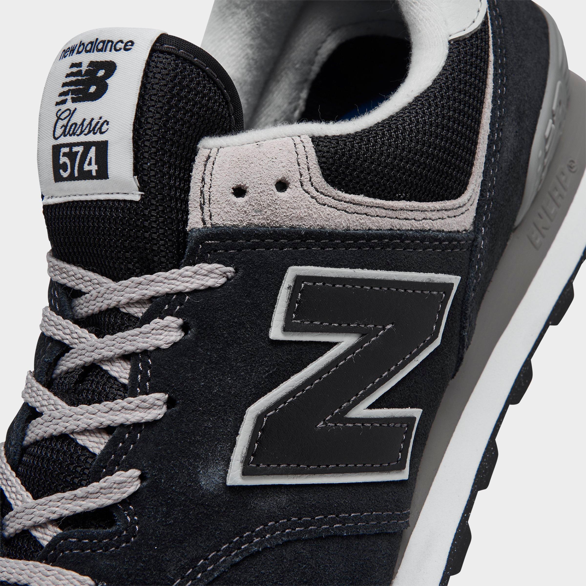 Men's New Balance 574 Core Casual Shoes - Black/White - view 3