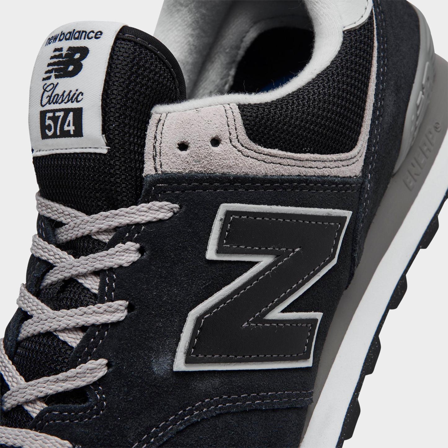 Men's New Balance 574 Core Casual Shoes - Black/White - view 3