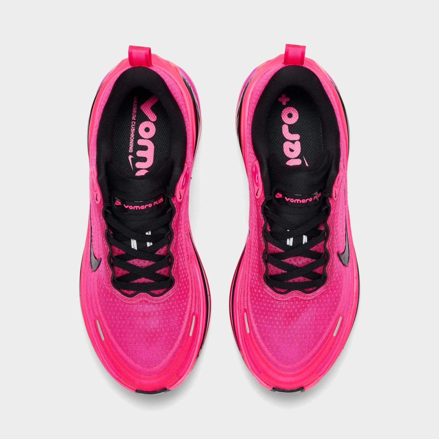Women's Nithtke Vomero Plus Running Shoes - Part 2 - Black/Hyper Pink/Fuchsia Blast/Black - Top view