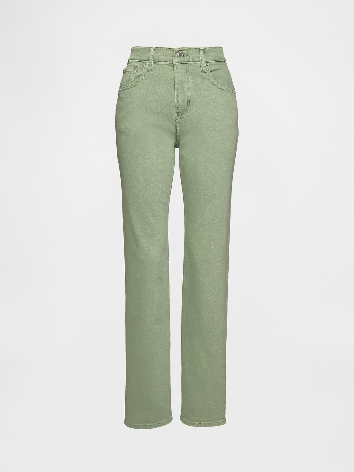 High Rise '90s Slim Straight Jeans - Twig green