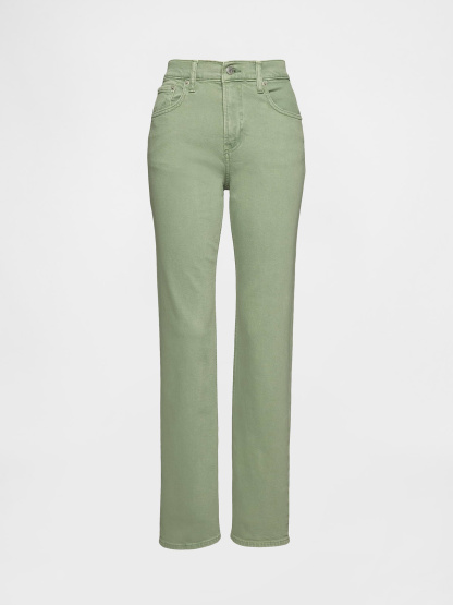 High Rise '90s Slim Straight Jeans - Twig green