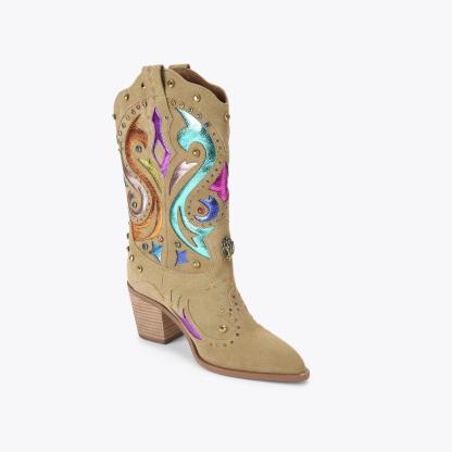 Kurt Geiger London Kensington Cowboy Boot - Tan - view 3