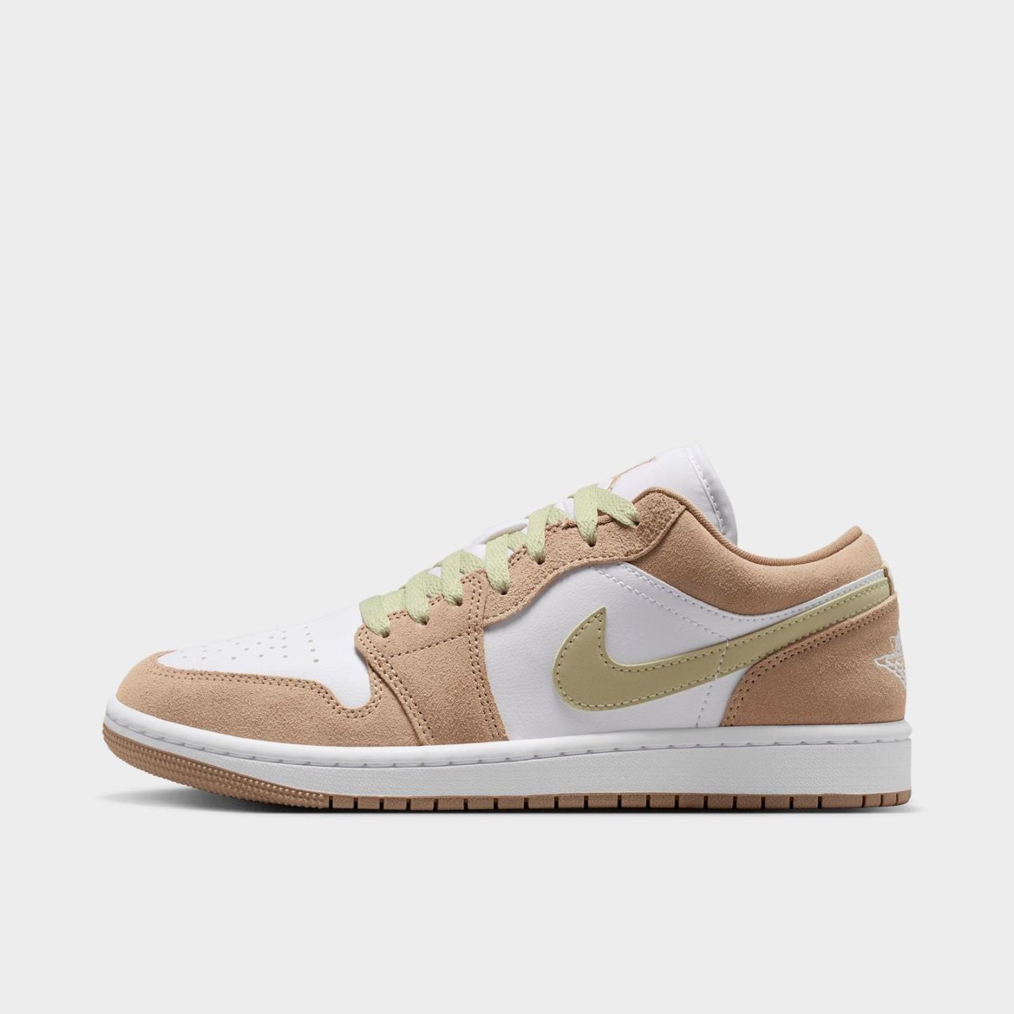 Women's Air Jordan Retro 1 Low Casual Shoes - Khaki/Olive Aura/Sail/White - view 1