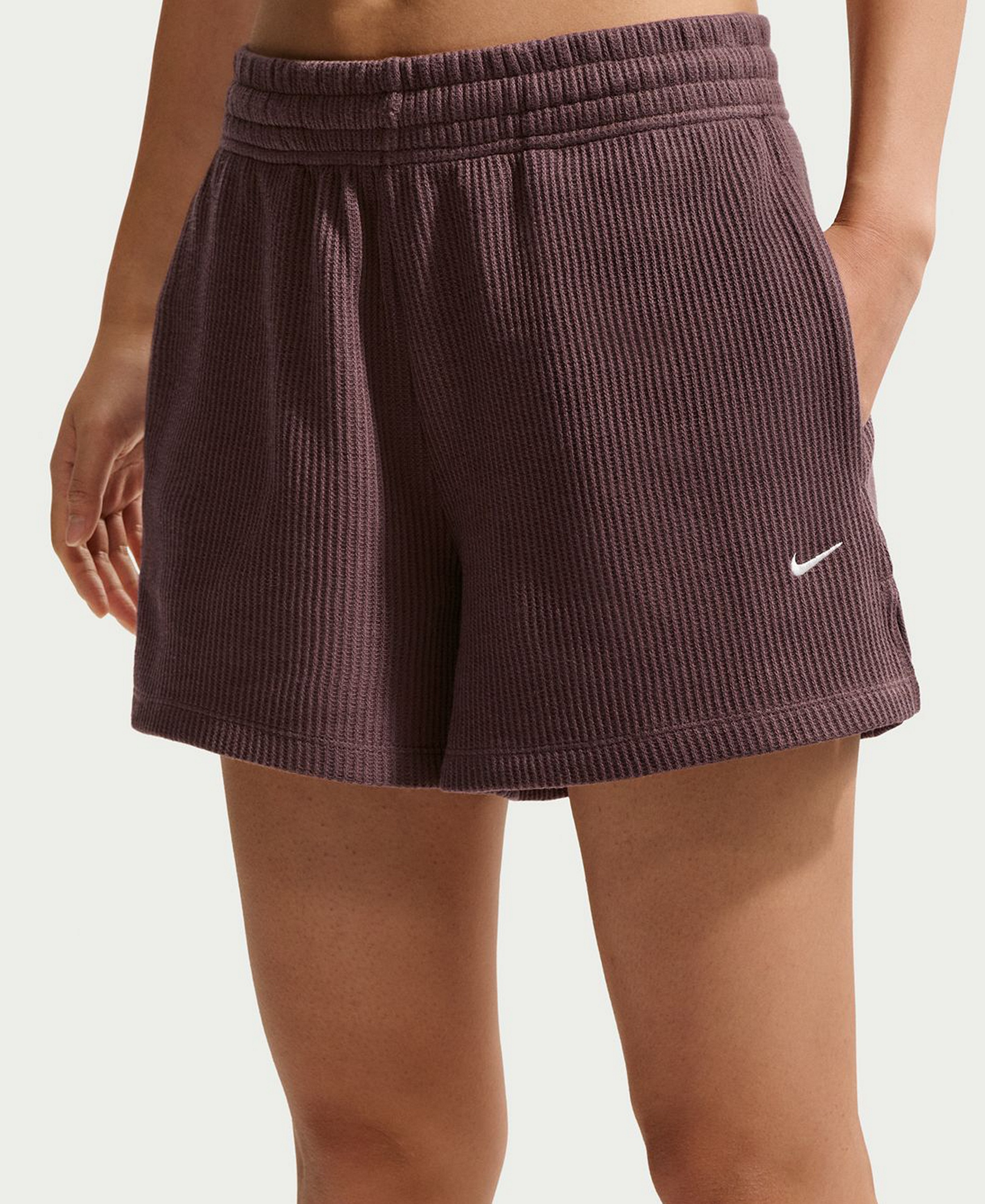 Nike Women's Sportswear Chill Waffle Loose Mid-Rise Shorts - Tattoo/Sail