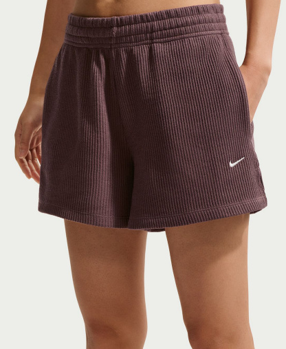 Nike Women's Sportswear Chill Waffle Loose Mid-Rise Shorts - Tattoo/Sail