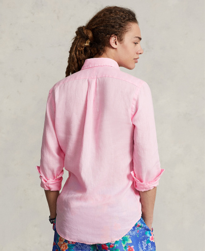 Polo Ralph Lauren Men's Classic-Fit Linen Shirt - Carmel Pink