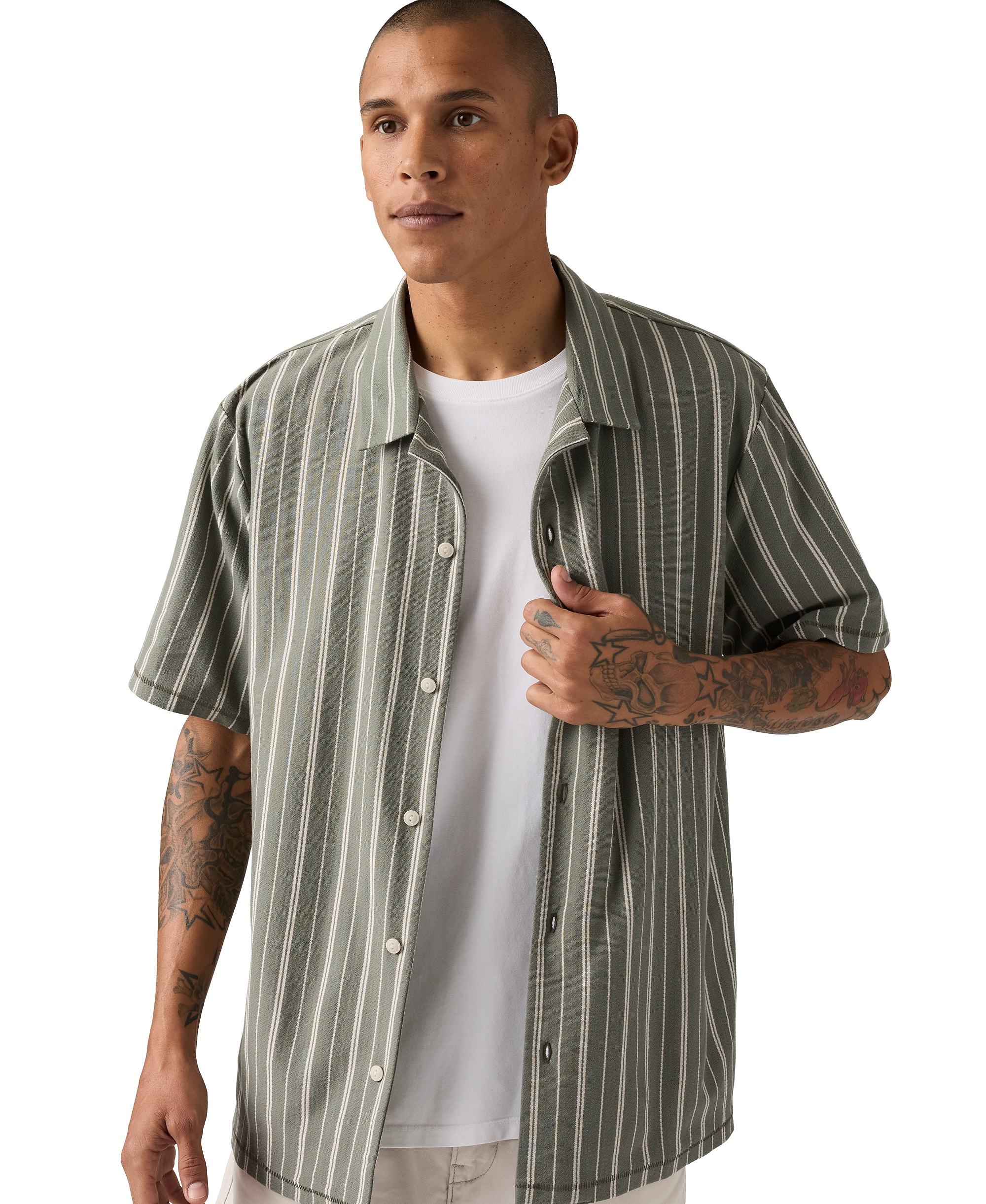 Levi's Men's Short-Sleeve Knit Camp Shirt - Basil