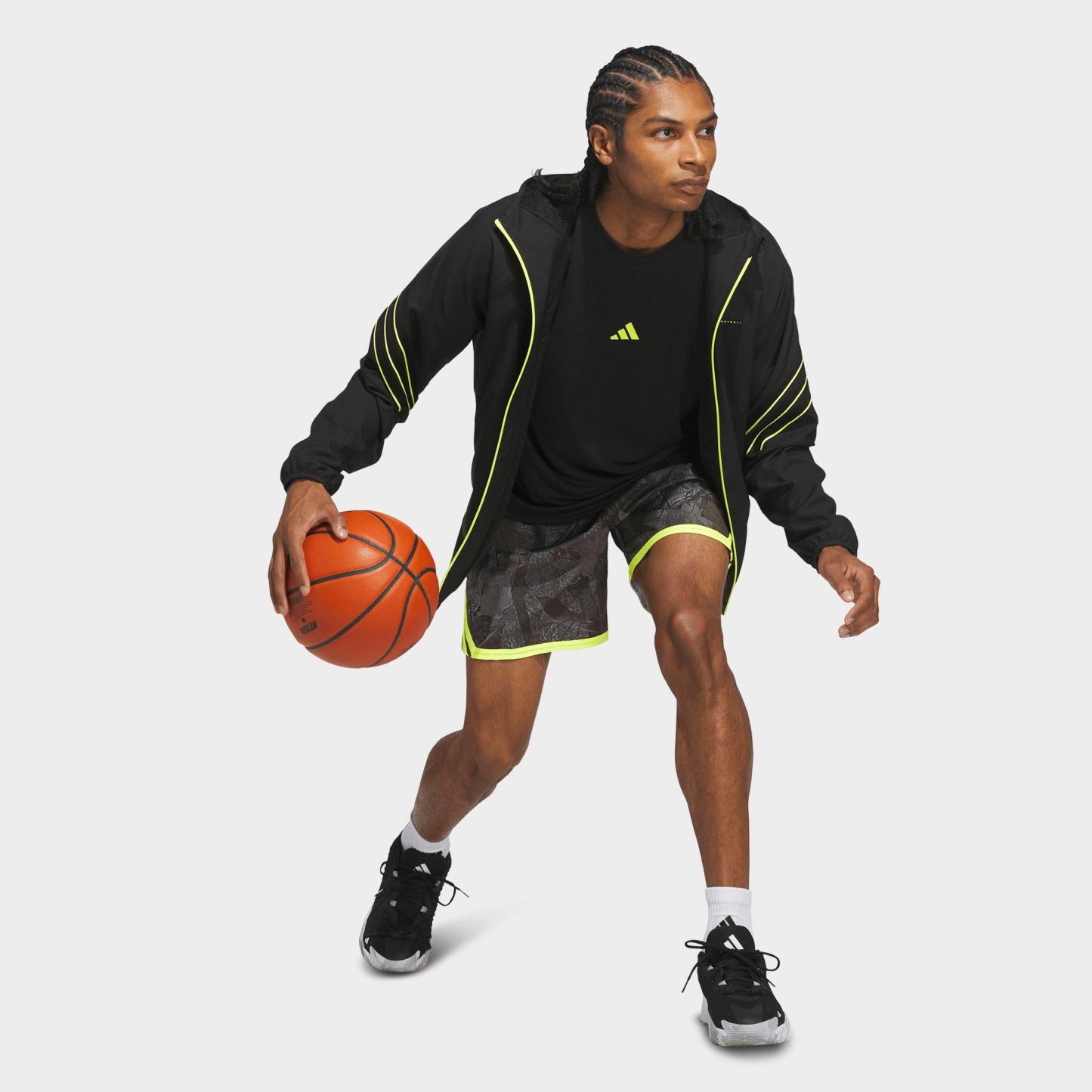Men's adidas Crazy Lite Full-Zip Basketball Jacket - Black/Solar Lemon
