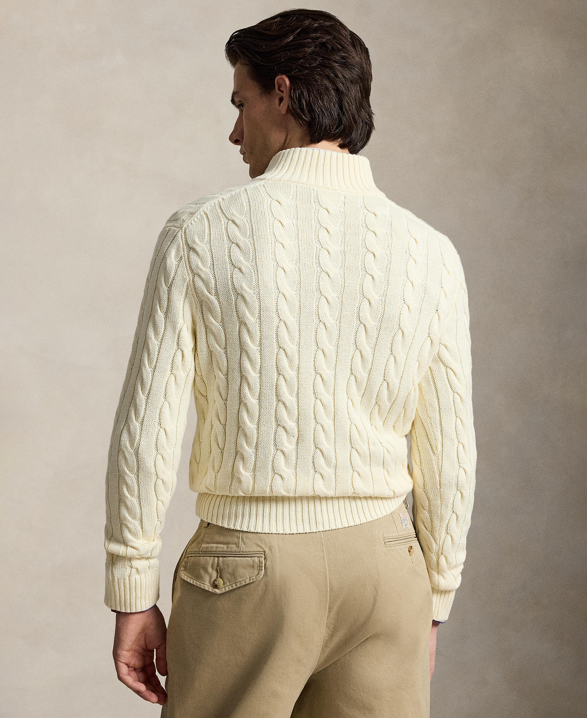 Polo Ralph Lauren Men's Cable-Knit Cotton Sweater - Cream