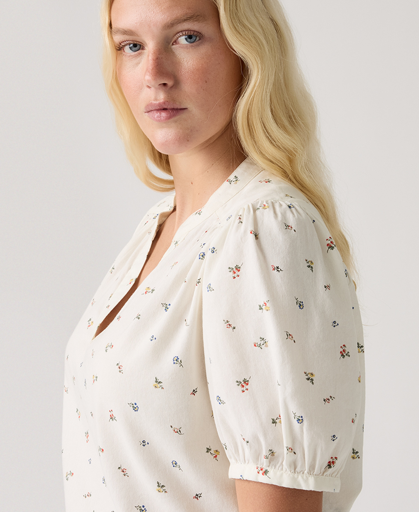 Levi's Women's Amelie Cotton Poplin Blouse - Maja Ditsy Egret Da08n1
