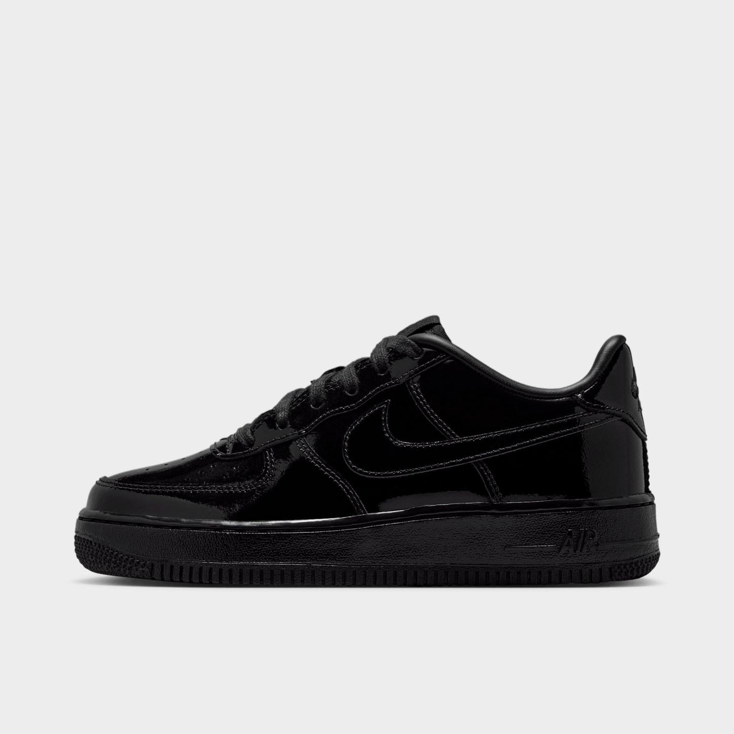 Big Kids' Nithtke Air Force 1 LV8 1 Casual Shoes - Black/Black/Black - Left shoe facing left. Outside of the shoe.
