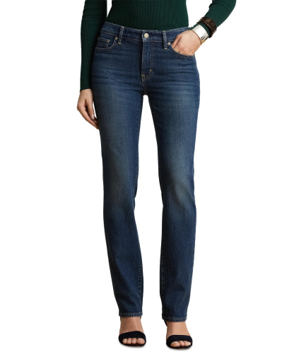 Lauren Ralph Lauren Women's Mid-Rise Slim Straight Jeans - Marina Wash