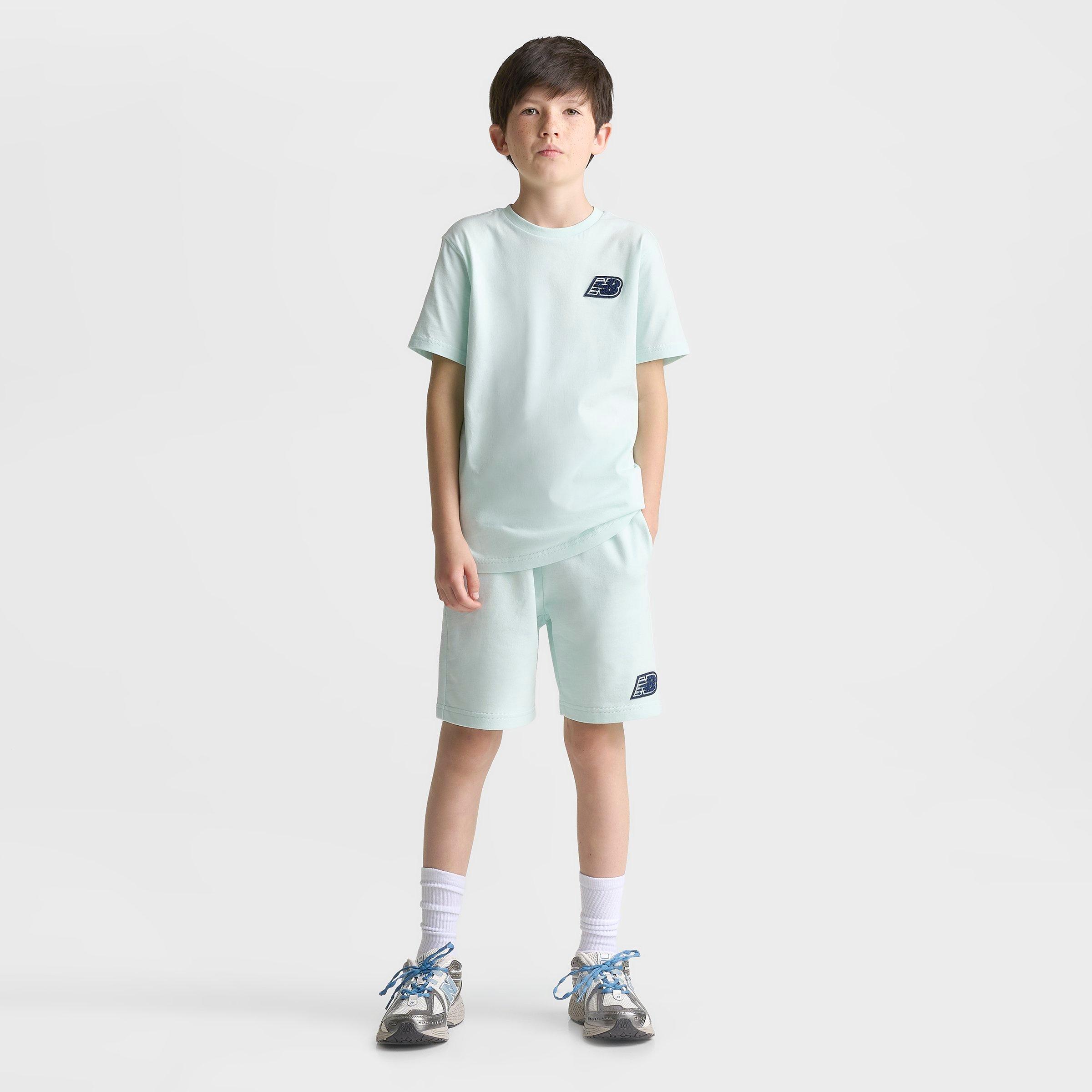 Big Kids' New Balance French Terry Shorts - Glint Blue - view 2