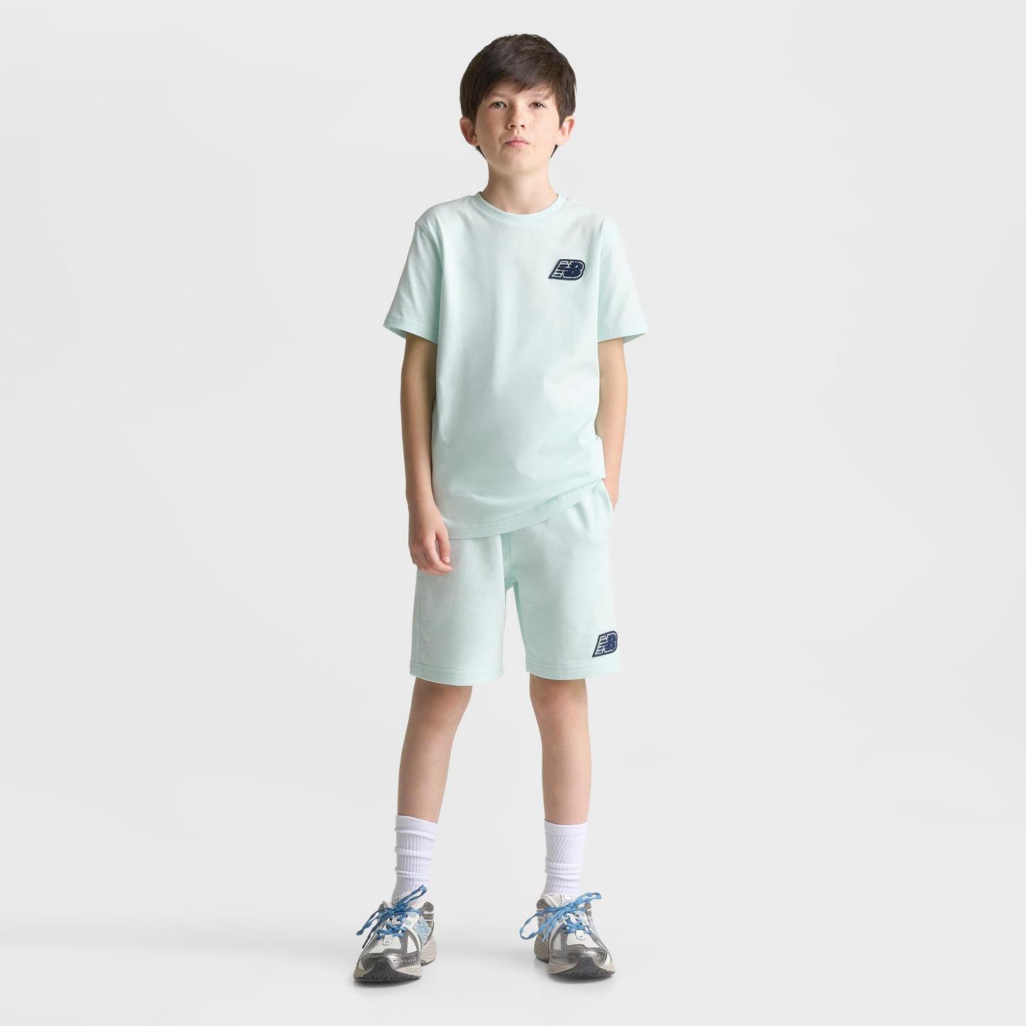 Big Kids' New Balance French Terry Shorts - Glint Blue - view 2