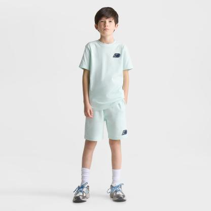 Big Kids' New Balance French Terry Shorts - Glint Blue - view 2