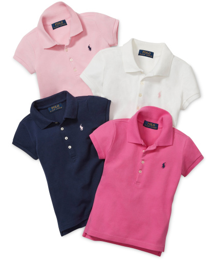 Polo Ralph Lauren Toddler & Little Girls & Big Girls Mesh Polos - Navy