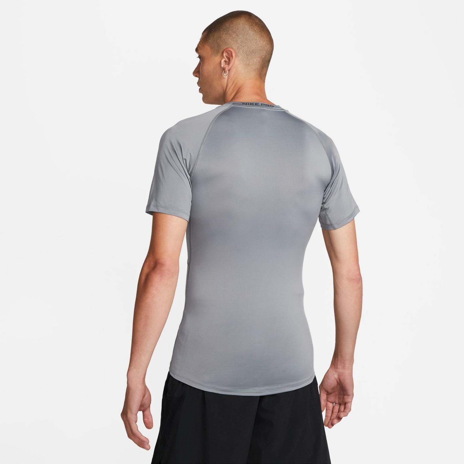 Men's Nike Pro Dri-FIT Tight Short-Sleeve Fitness Top - Smoke Grey/Black