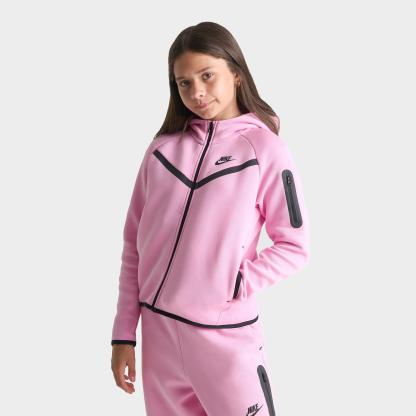 Girls' Big Kids' Nithtke Sportswear Tech Fleece Full-Zip Hoodie - Pink Rise/Black
