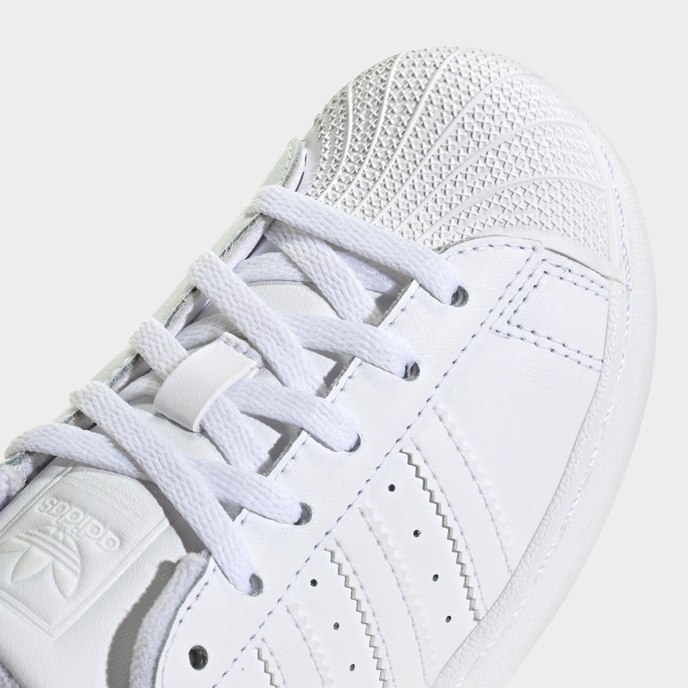 Little Kids' adidas Originals Superstar II Casual Shoes - White/White/White - Detail shot