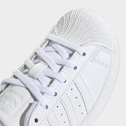 Little Kids' adidas Originals Superstar II Casual Shoes - White/White/White - Detail shot