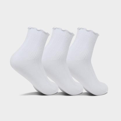Women's adidas Originals Ruffle Quarter Socks (3-Pack) - White/Black - view 2