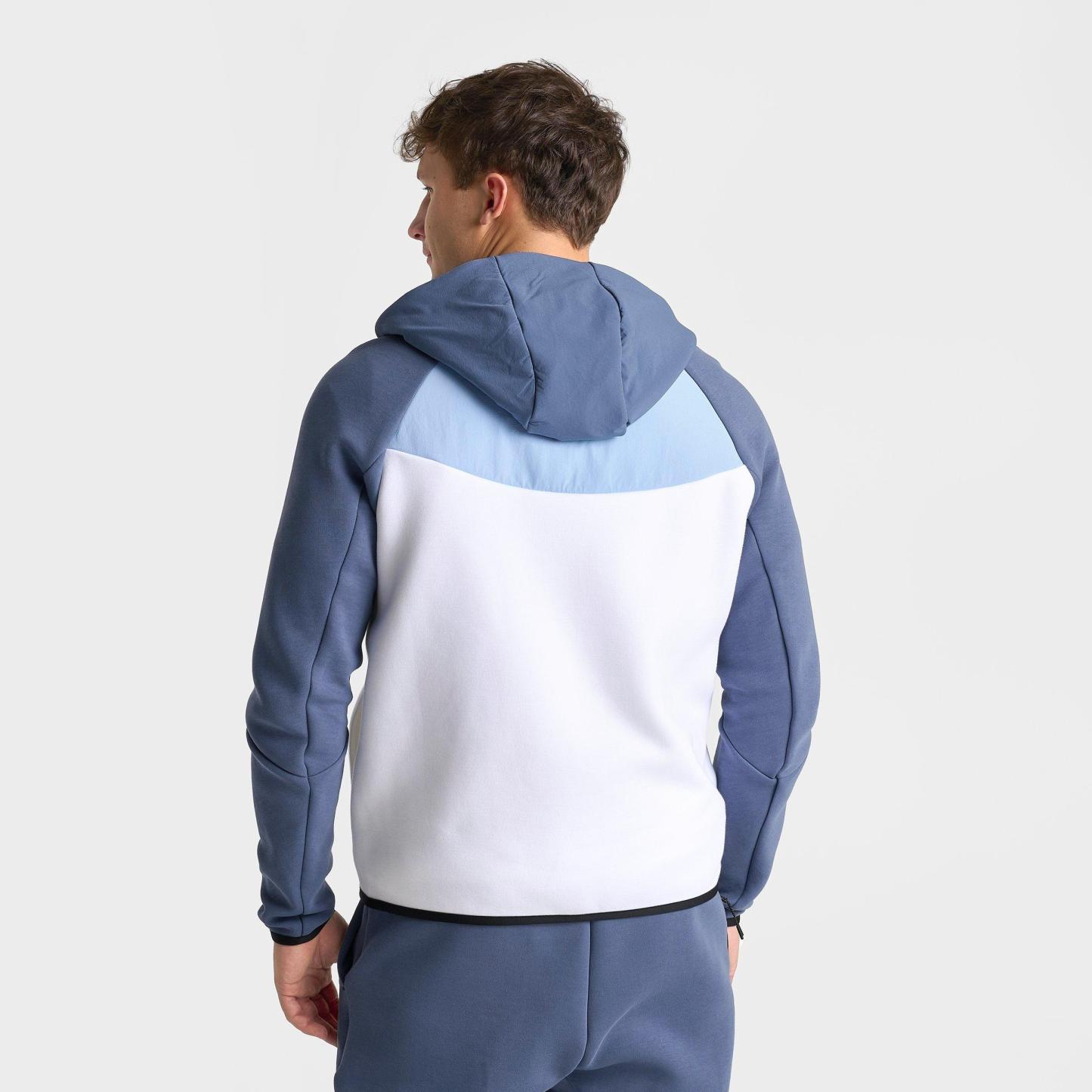 Men's Nithtke Tech Fleece Windrunner Full-Zip Jacket - White/Psychic Blue/Diffused Blue