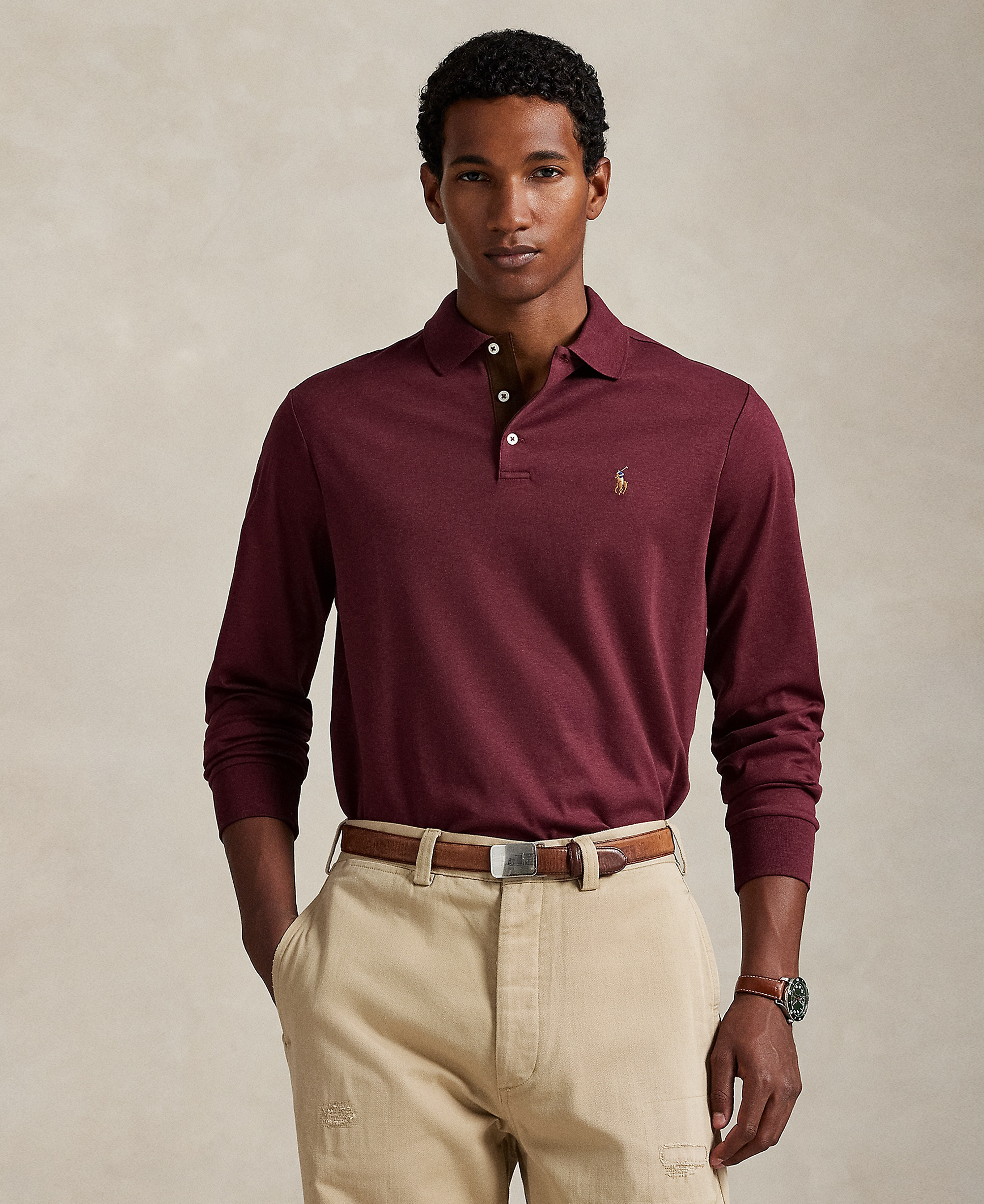 Polo Ralph Lauren Men's Classic-Fit Polo Shirt - Spring Wine Heather