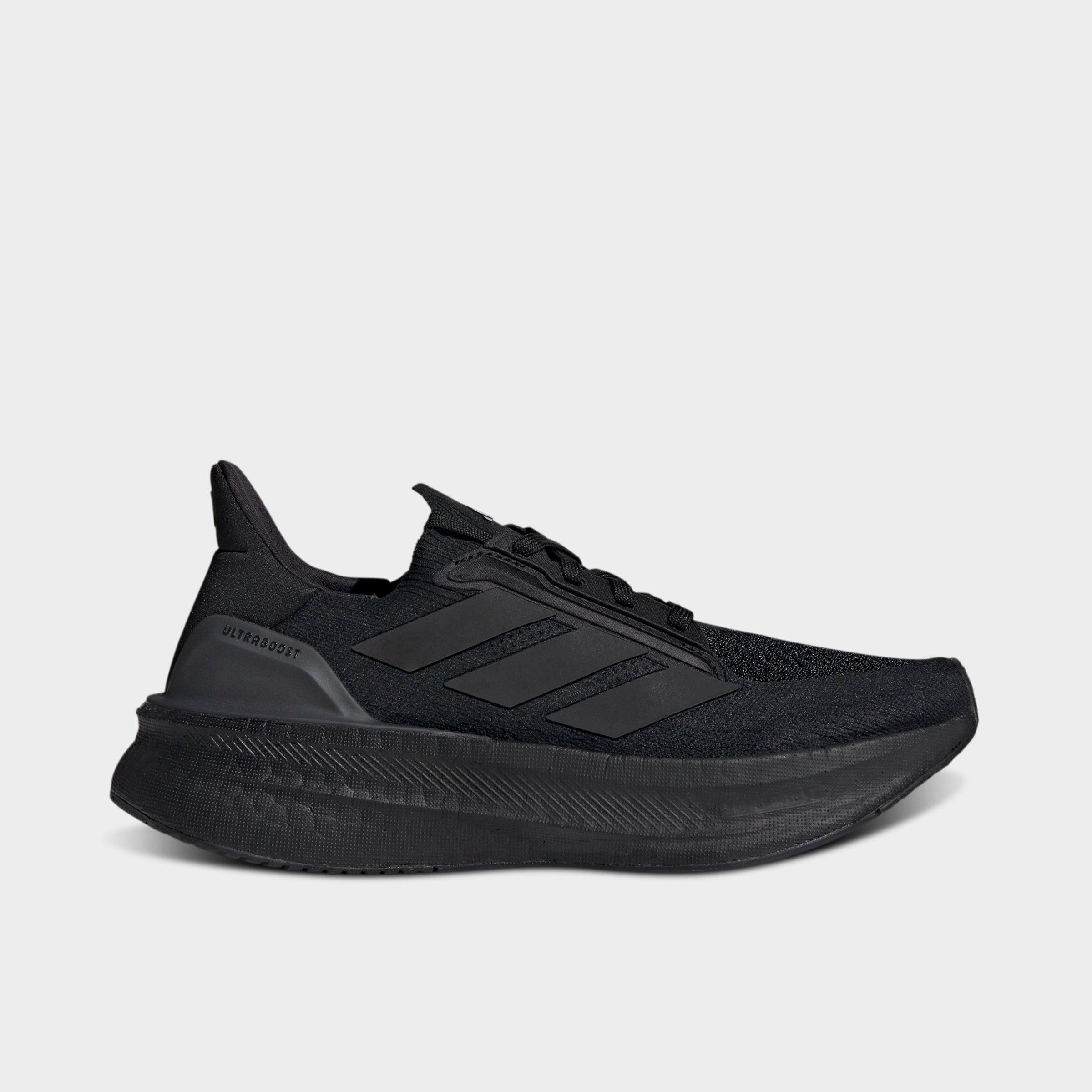 Women's adidas Ultraboost 5X Running Shoes - Core Black/Core Black/Cloud White - Left shoe facing left. Outside of the shoe.