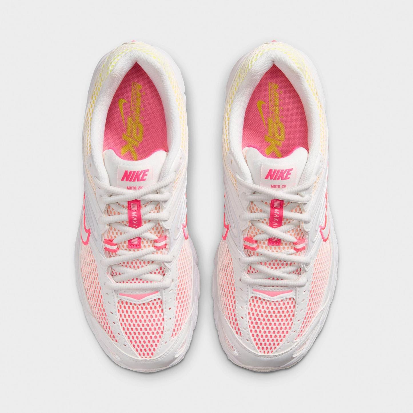 Women's Nithtke Air Max Moto 2K Casual Shoes - Part 1 - Summit White/Hyper Pink/Orange Pulse/Summit White - Top view