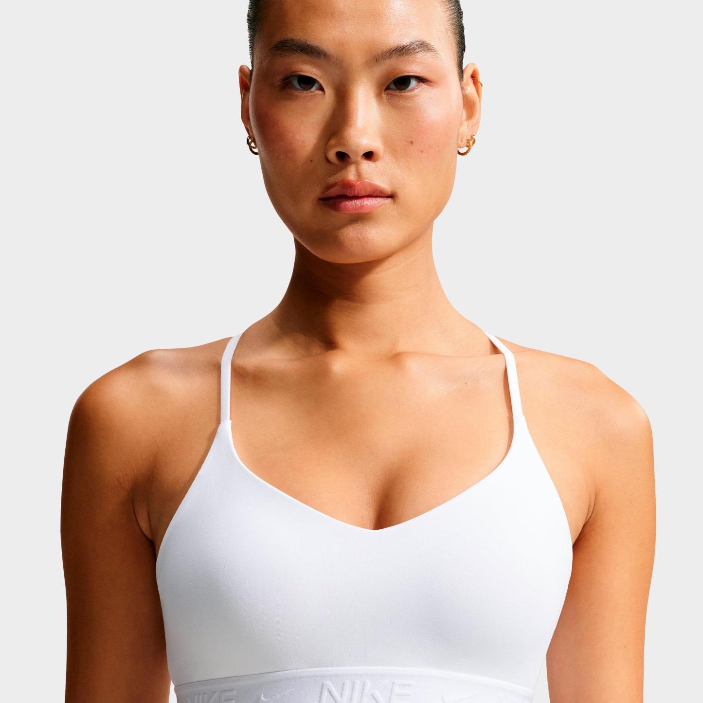 Women's Nithtke Dri-FIT Indy Light Support Padded Adjustable Sports Bra - White/Stone Mauve