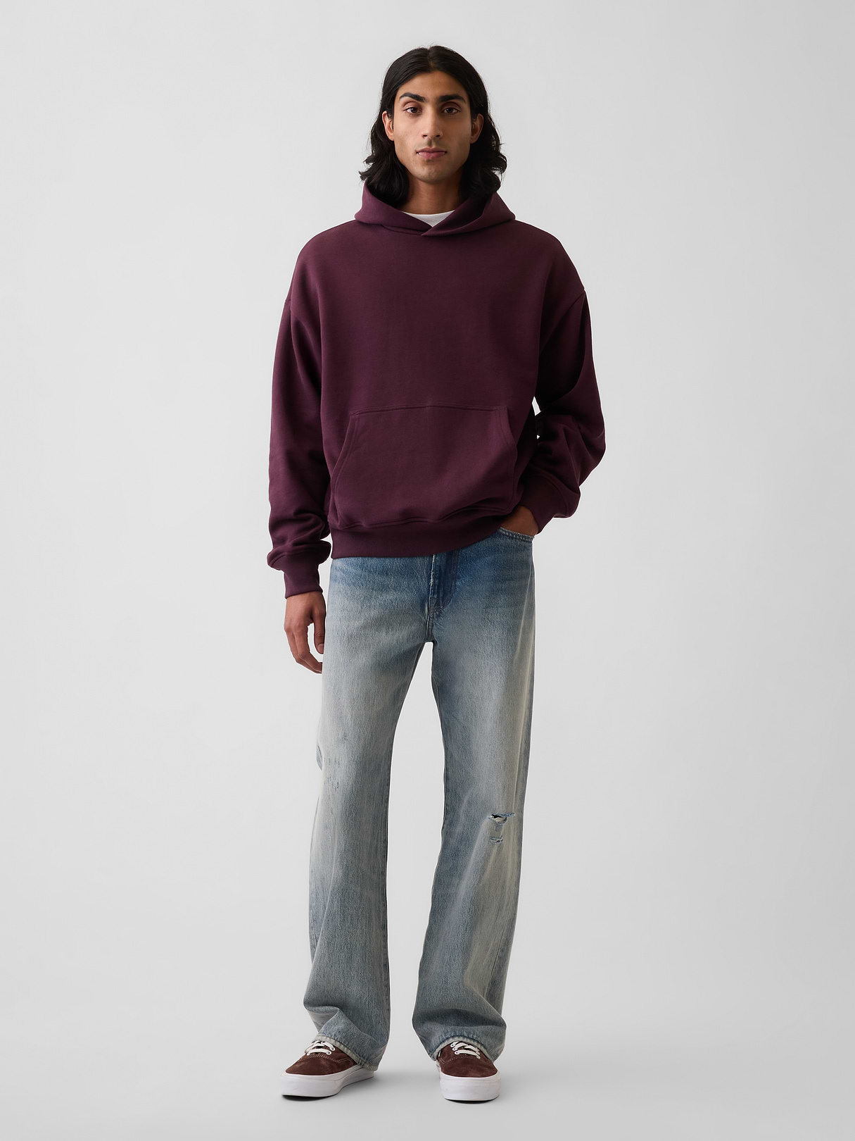 Adult Heavyweight Oversized Hoodie - Bordeaux purple