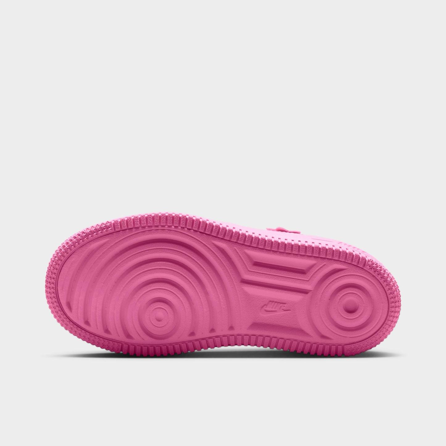 Little Kids' Nithtke Force 1 Casual Shoes - Part 1 - Pink Rise/Pink Foam/Metallic Silver/Pink Rise - Bottom view