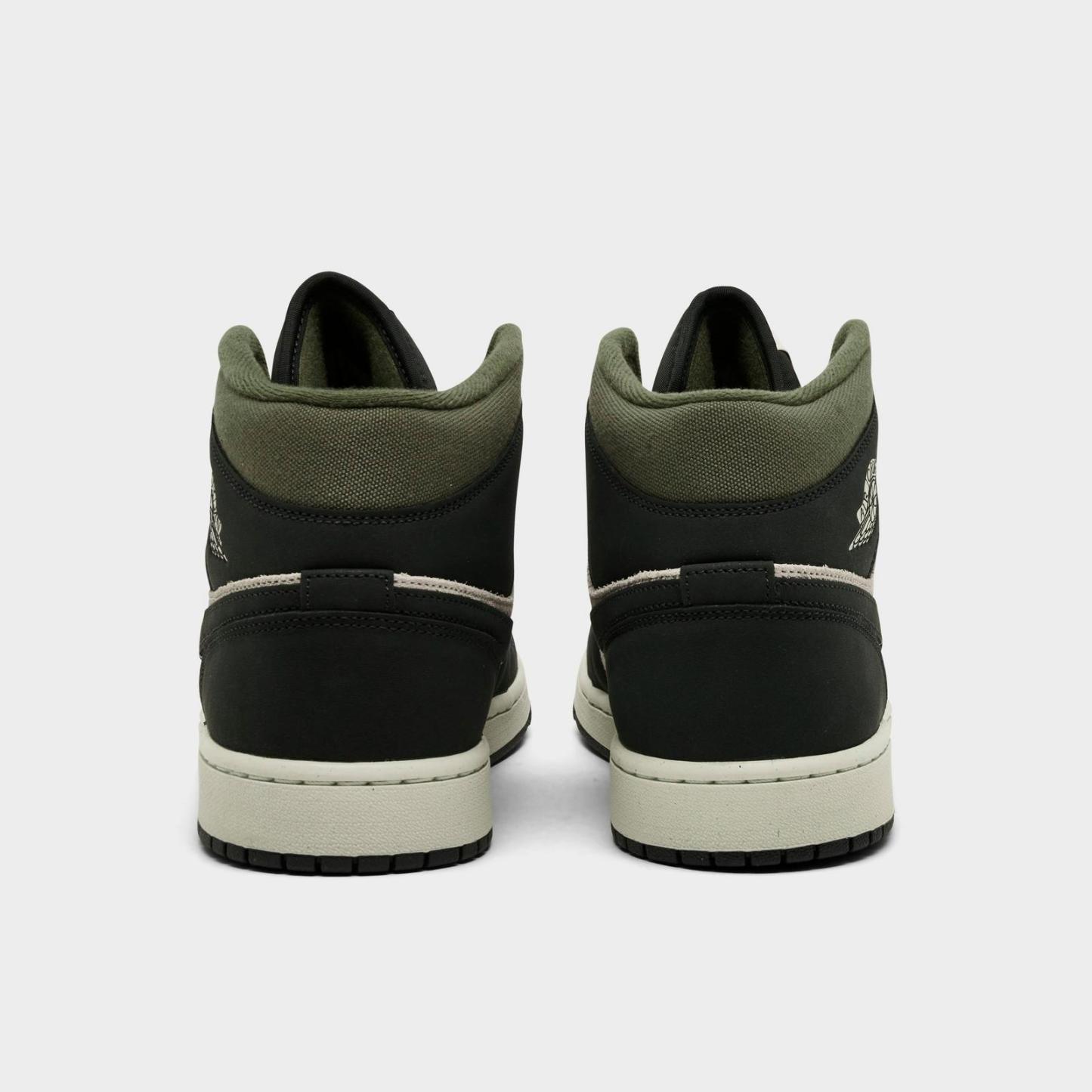 Men's Air Jordan Retro 1 Mid SE Casual Shoes - Light Orewood Brown/Medium Olive/Sail/Off Noir - view 4