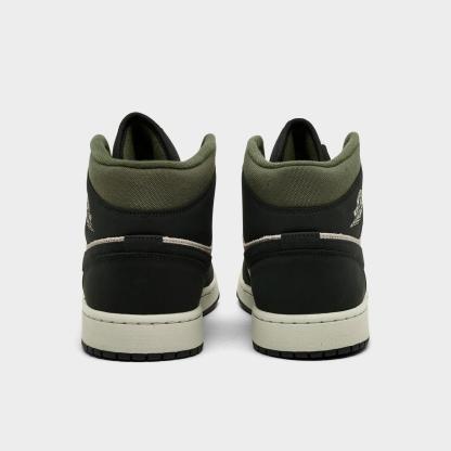 Men's Air Jordan Retro 1 Mid SE Casual Shoes - Light Orewood Brown/Medium Olive/Sail/Off Noir - view 4