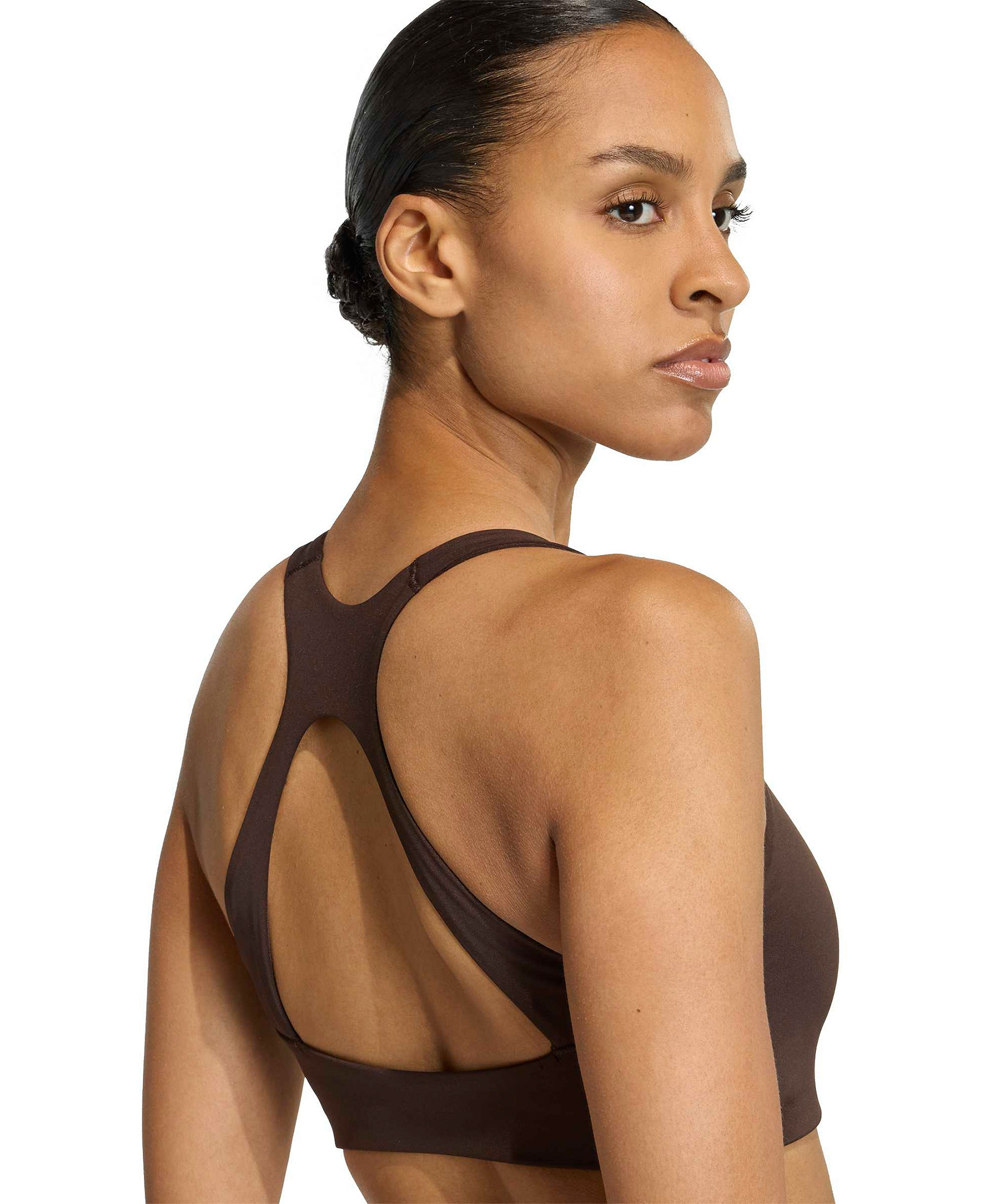 adidas Women's Workout Square Neck Support Bra - Aurora Coffee