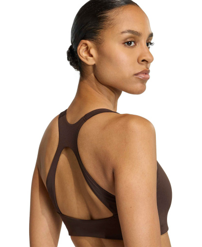 adidas Women's Workout Square Neck Support Bra - Aurora Coffee