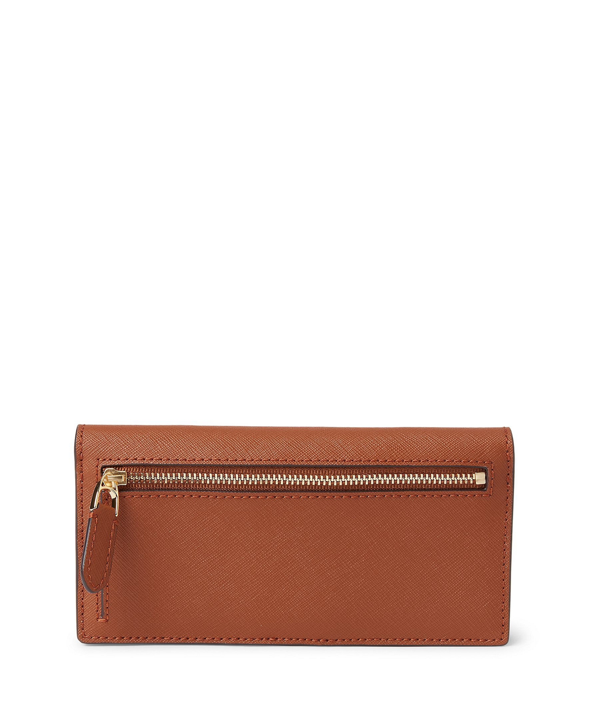 Lauren Ralph Lauren Crosshatch Leather Slim Snap Closure Wallet - Lauren Tan