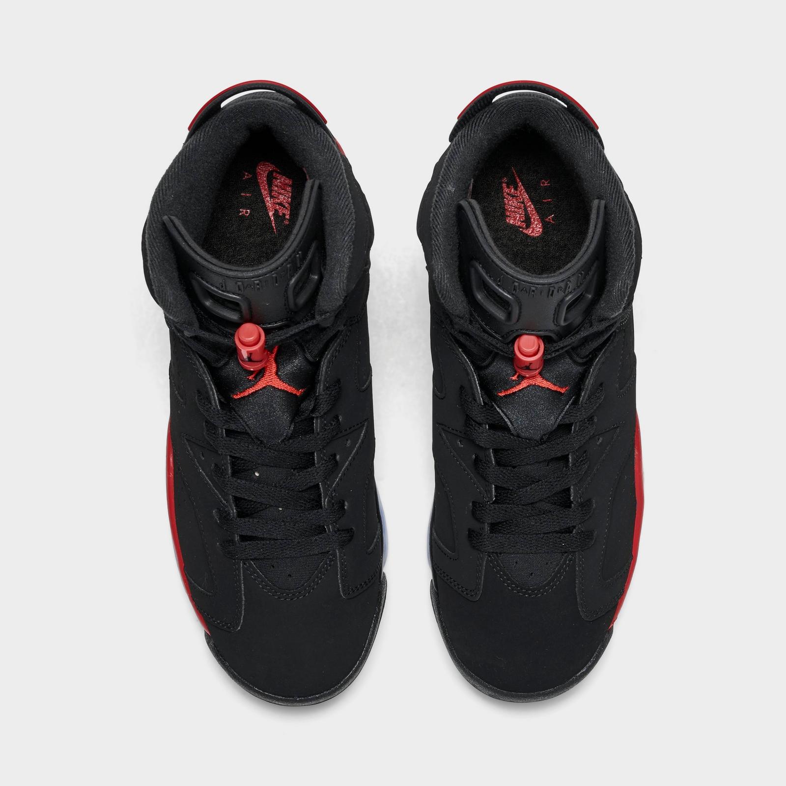 Big Kids' Air Jordan Retro 6 Basketball Shoes - Black/Light Crimson - view 5