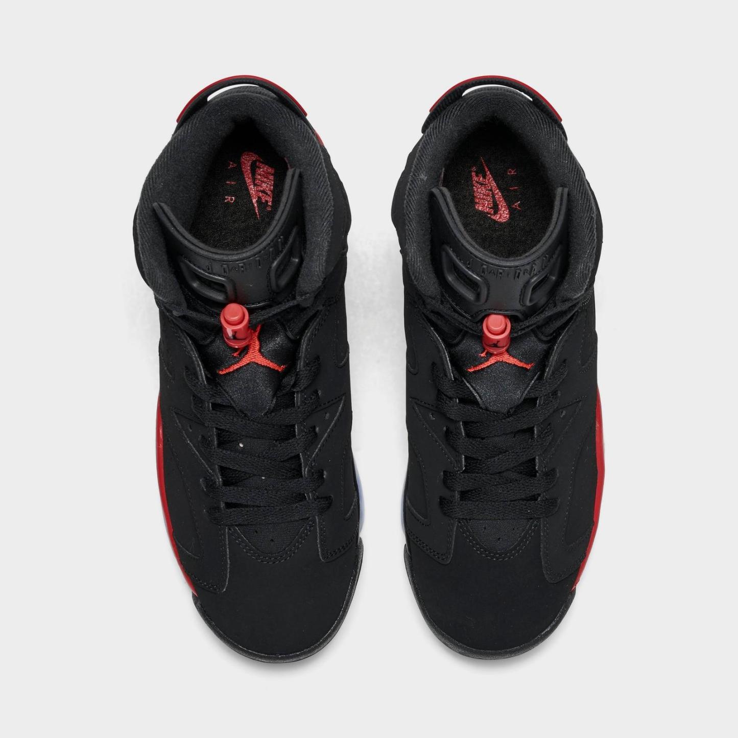 Big Kids' Air Jordan Retro 6 Basketball Shoes - Black/Light Crimson - view 5