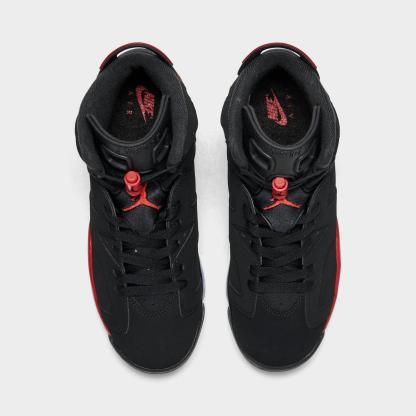 Big Kids' Air Jordan Retro 6 Basketball Shoes - Black/Light Crimson - view 5