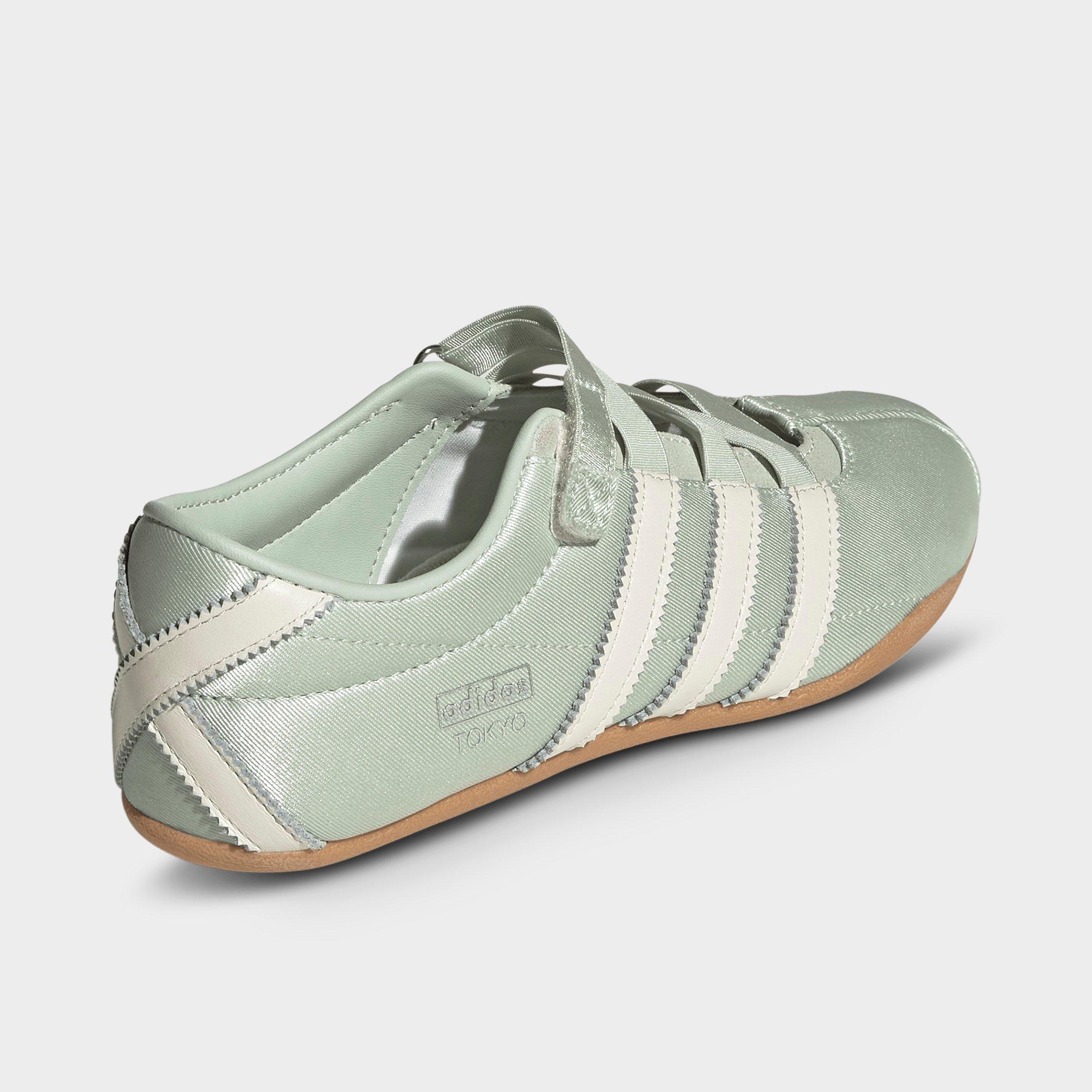 Women's adidas Originals Tokyo MJ Casual Shoes - Part 1 - Linen Green/Off White/Silver Metallic - Back view