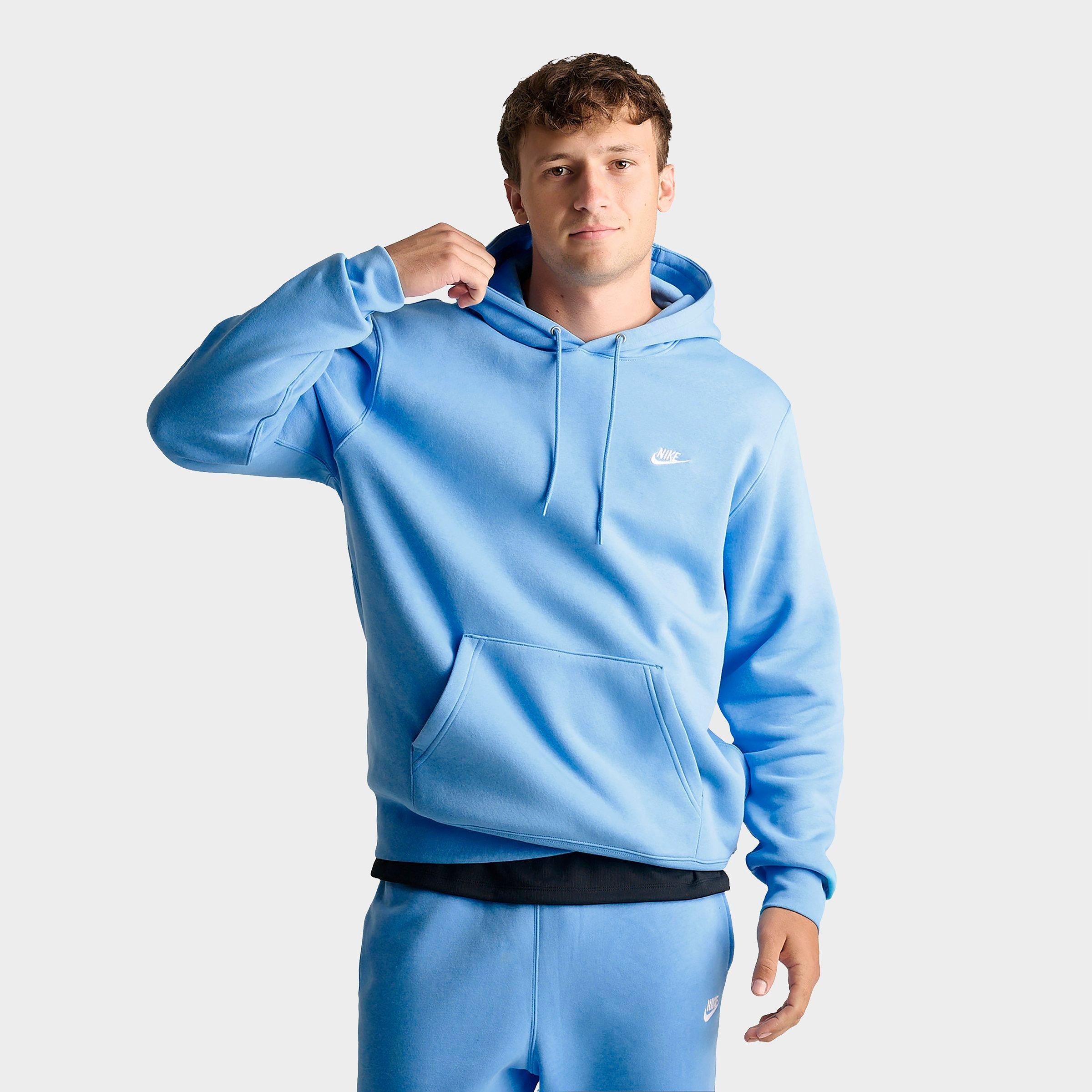 Men's Nithtke Club Fleece Premium Embroidered Pullover Hoodie - Part 2 - Football Blue/Football Blue/White