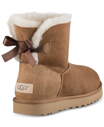 UGG® Women's Mini Bailey Bow II Slip-On Booties - Chestnut