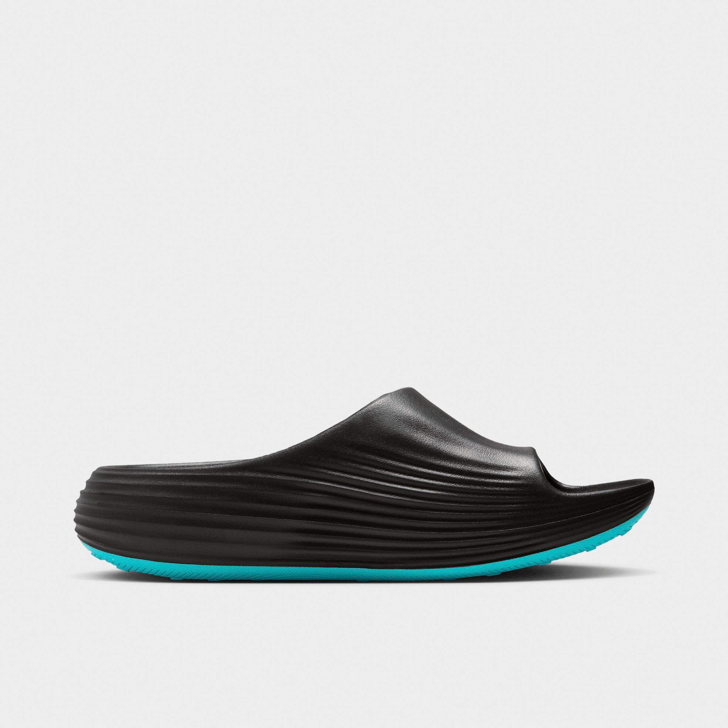 Men's Nithtke ReactX Rejuven8 Slide Sandals - Black/Gamma Blue/Metallic Silver - Back view