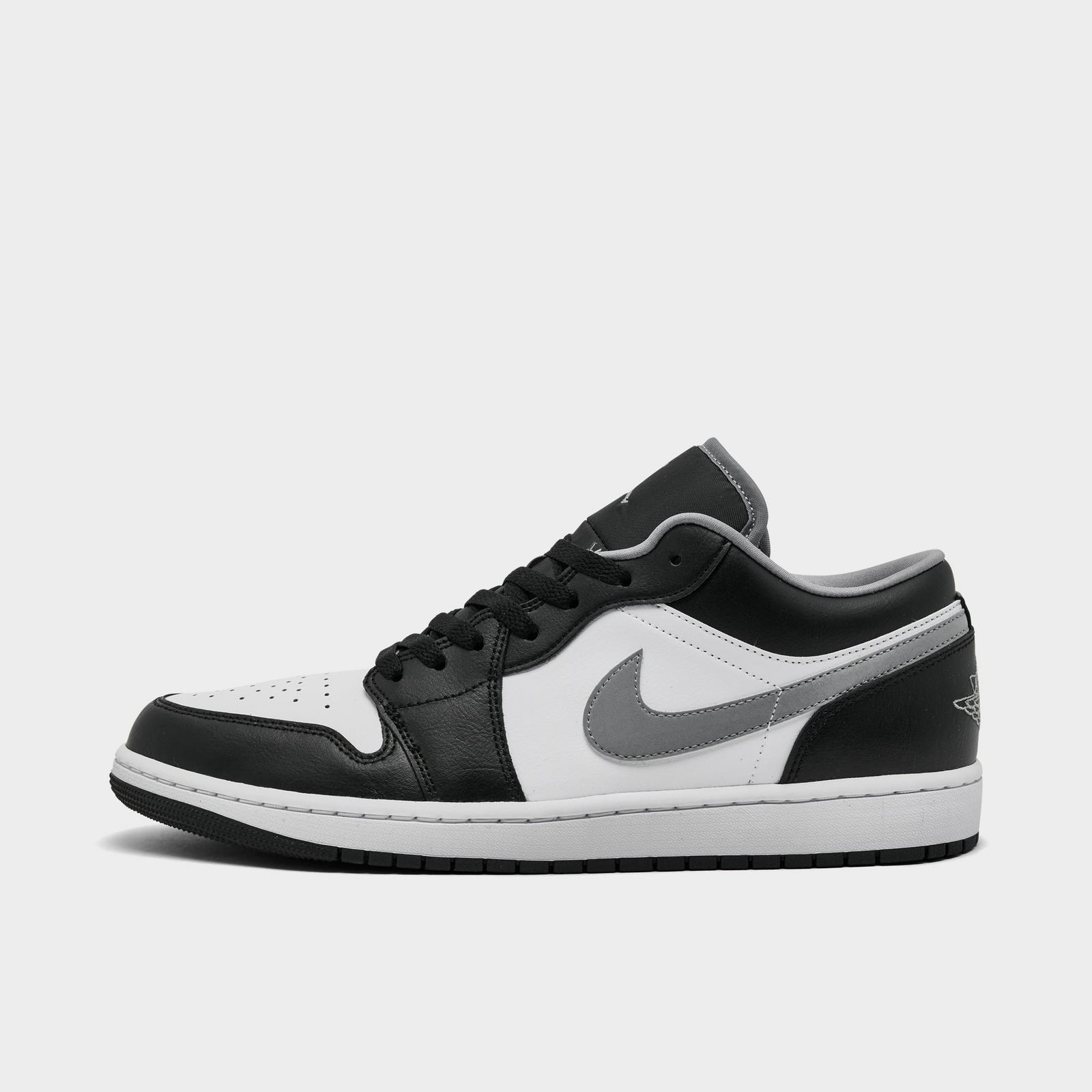 Men's Air Jordan Retro 1 Low Casual Shoes - Black/Particle Grey/White - view 1