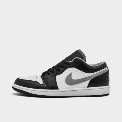 Men's Air Jordan Retro 1 Low Casual Shoes - Black/Particle Grey/White - view 1