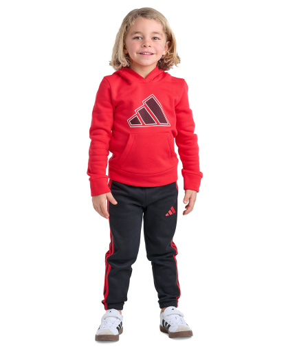adidas Boys' 2T-7 Long-Sleeve Graphic Sweatshirt and Jogger, 2-Piece Set - Pure Ruby
