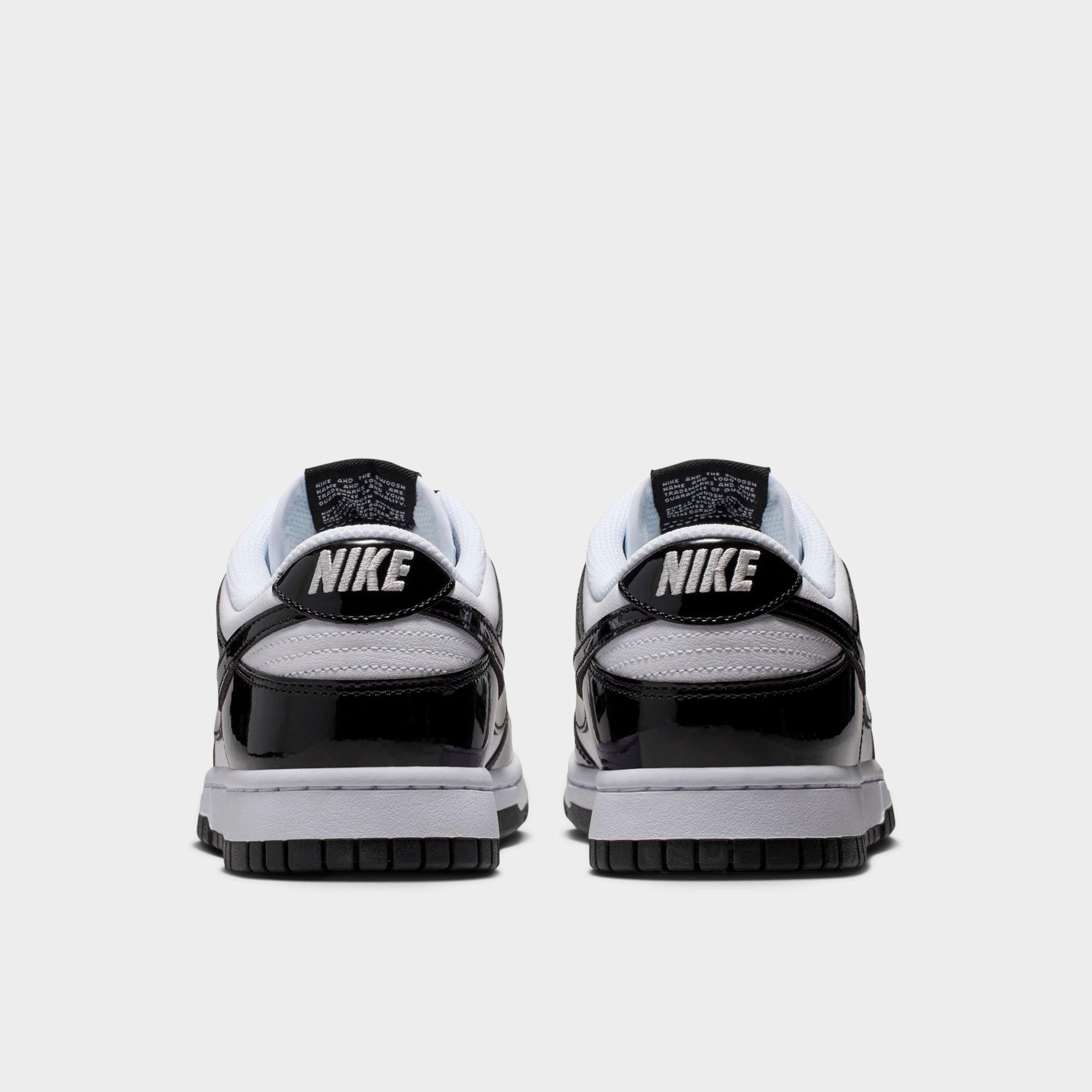 Women's Nithtke Dunk Low SE Casual Shoes - White/White/Metallic Silver/Black - Back view